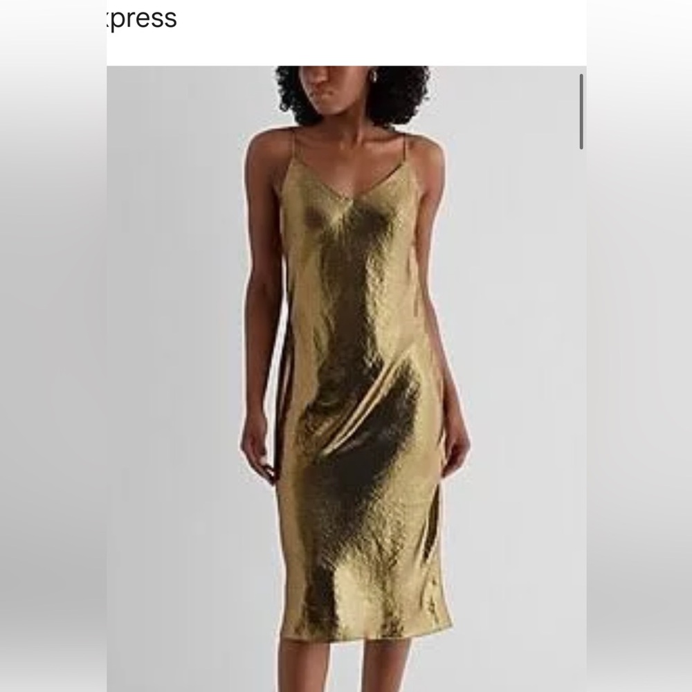 NWT Express Gold Slip Dress